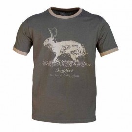 Camiseta caza Benisport algodón caqui conejo