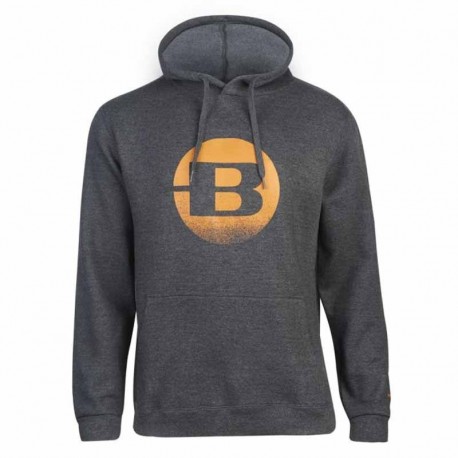 Sudadera con Capucha Gris Jaspeado Unisex Bergara Circle Distress